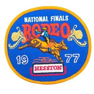 Vintage NFR Rodeo Patch 1977 National Finals Bull Rider Hesston Cowboy Western W